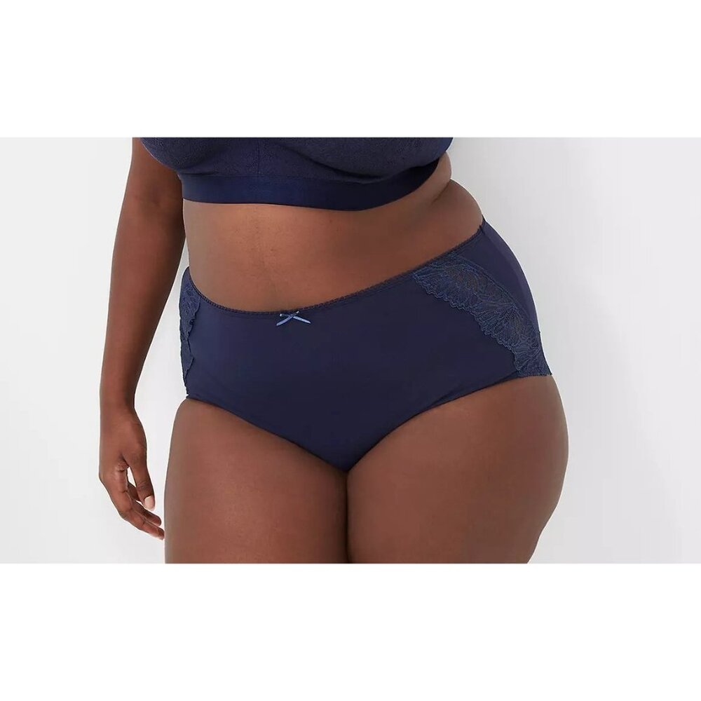 Lane Bryant Cacique Cotton Lace Back High Waist Brief Panty 18/20